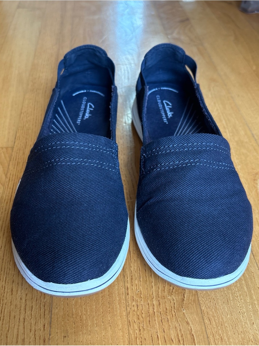 Clarks Cloudsteppers Women's slip-on sneakers Breeze Step II Sz 11 Wide 11W Blue
